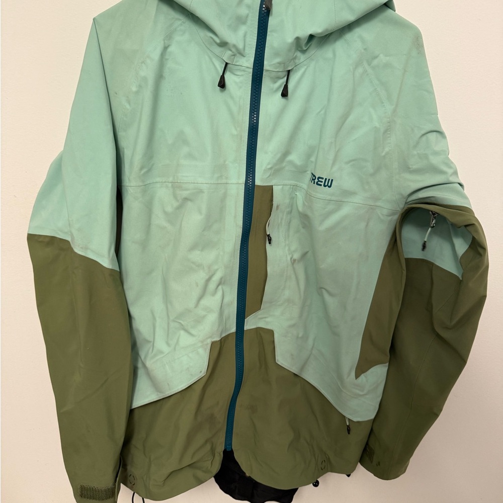 TREW Two-Tone Green Ski Hooded Jacket
